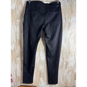 Skinny Collection Mens Black Pinstripe Skinny Fit Trousers Pants GOTH Size 34x27